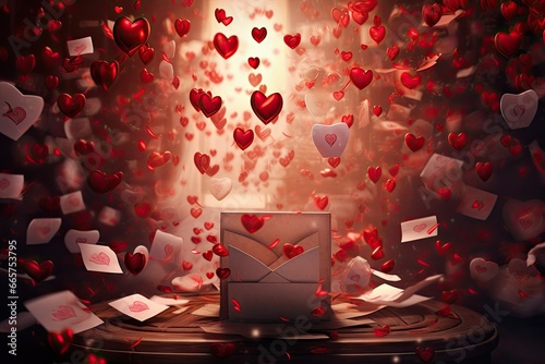 Love notes and letters with hearts