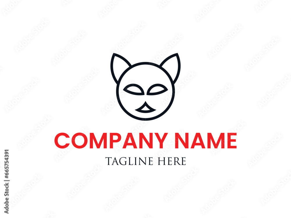 Cat head logo design vector template Cat head logo design vector template