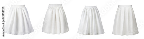 set of white  Different skirts for women .Isolated on a transparent background.