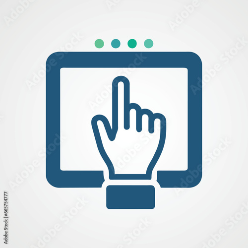 Illustration of touch screen hand gesture