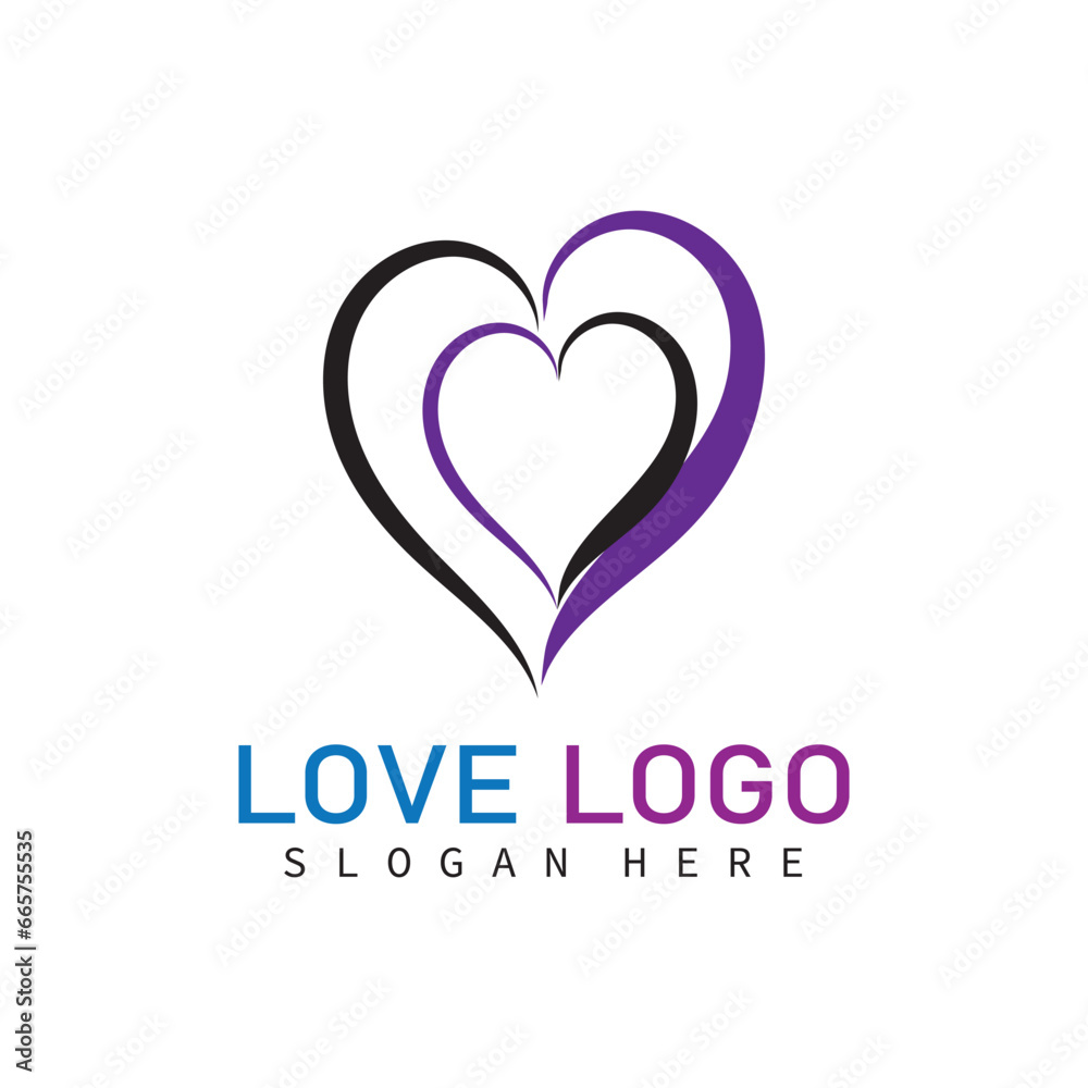 heart love logo company  bussines beauty