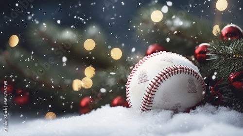 Christmas with a Sporting Twist: 3D Rendered Baseball Ball Adds Festive Touch