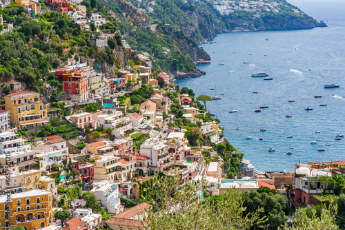 Positano - picturesque village on Amalfi coast in Campania, Italy, a popular travel destination in Europe