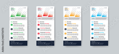 Modern creative corporate business dl flyer or rack card layout concept background flyer brochure cover template for grow up your business to the next level