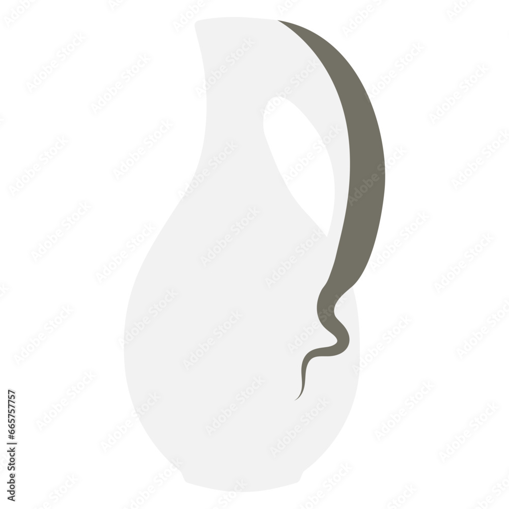 Obraz premium Jug by a simple color shape in flat style