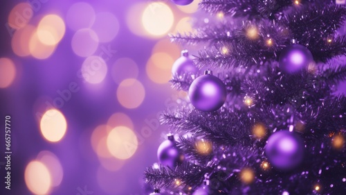 Mauve Holiday Spruce with a Saturated Bokeh  Blurry Backdrop  Yuletide Sparklers  Cozy  Conifer  Fuzzy  Enhance