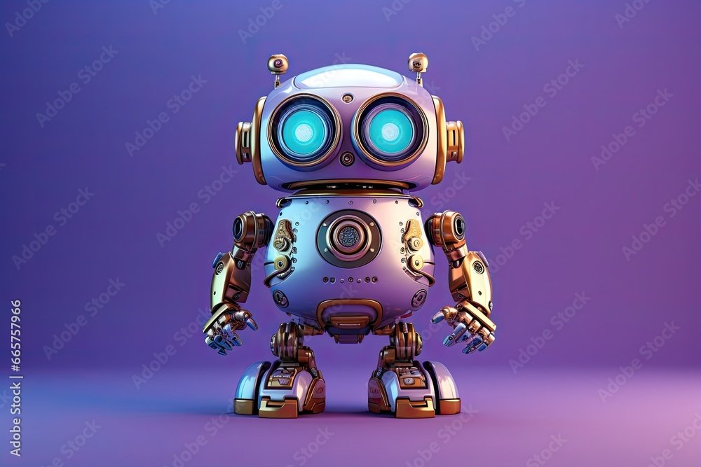 Cute, purple robot. Cute, purple robot.