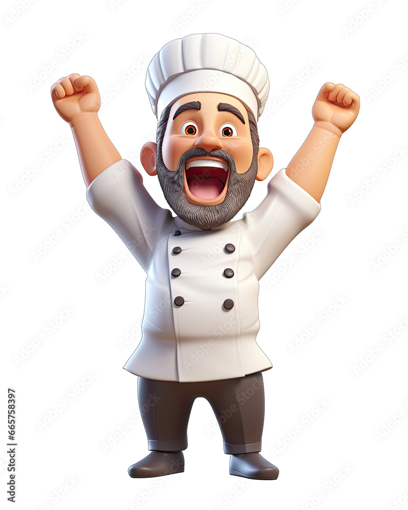 Ecstatic Chef Emoji in Hyperrealistic 3D Style�Isolated on a transparent background Ecstatic Chef Emoji in Hyperrealistic 3D Style�Isolated on a transparent background