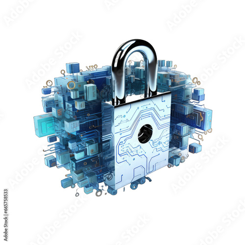 Cyber Security Icon Isolated on a transparent background