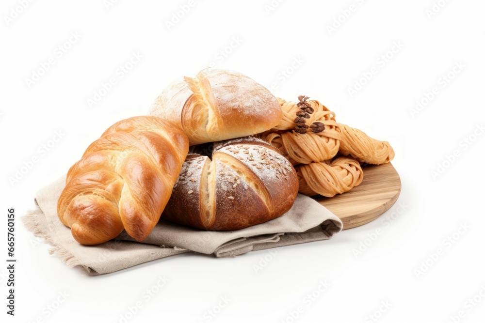 Pastries made from cereal crops. These are foods associated with the bakery trade. Generate Ai