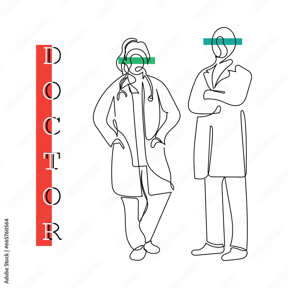 line art of doctors. Vector art concept. Medicine and highest academic degree. Health care. Physicians vector concept art. One line art. Minimalism. line art of doctors. Vector art concept. Medicine and highest academic degree. Health care. Physicians vector concept art. One line art. Minimalism.