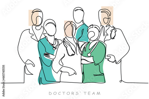  line art of doctors. Vector art concept. Medicine and highest academic degree. Health care. Physicians vector concept art. One line art. Minimalism. Poster or banner design concept. doctor day