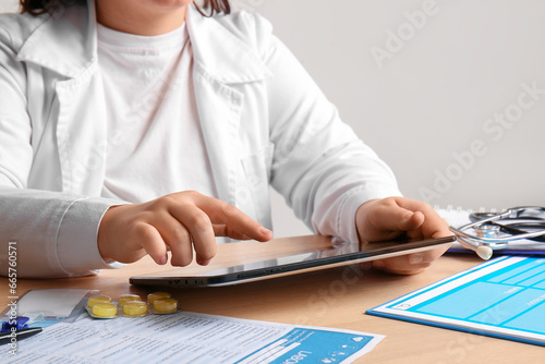 Medical professional using ...