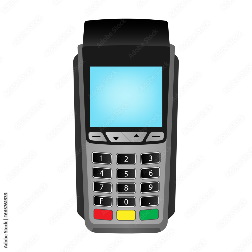 POS - Point of Sale Terminal, Credit Card Reader Machine or Payment Machine for Credit Card. Vector Illustration. POS - Point of Sale Terminal, Credit Card Reader Machine or Payment Machine for Credit Card. Vector Illustration.