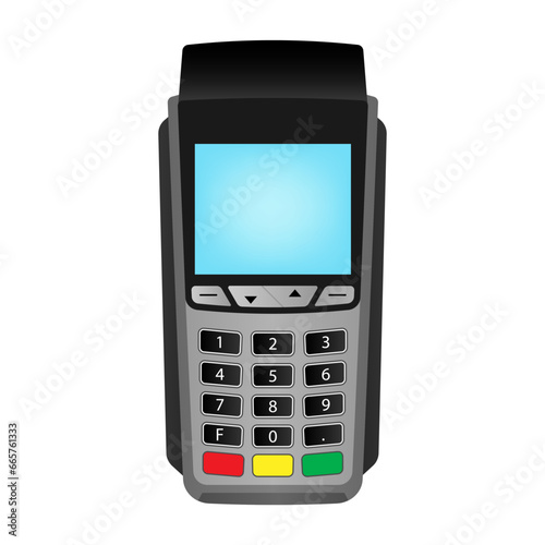 POS - Point of Sale Terminal, Credit Card Reader Machine or Payment Machine for Credit Card. Vector Illustration. 