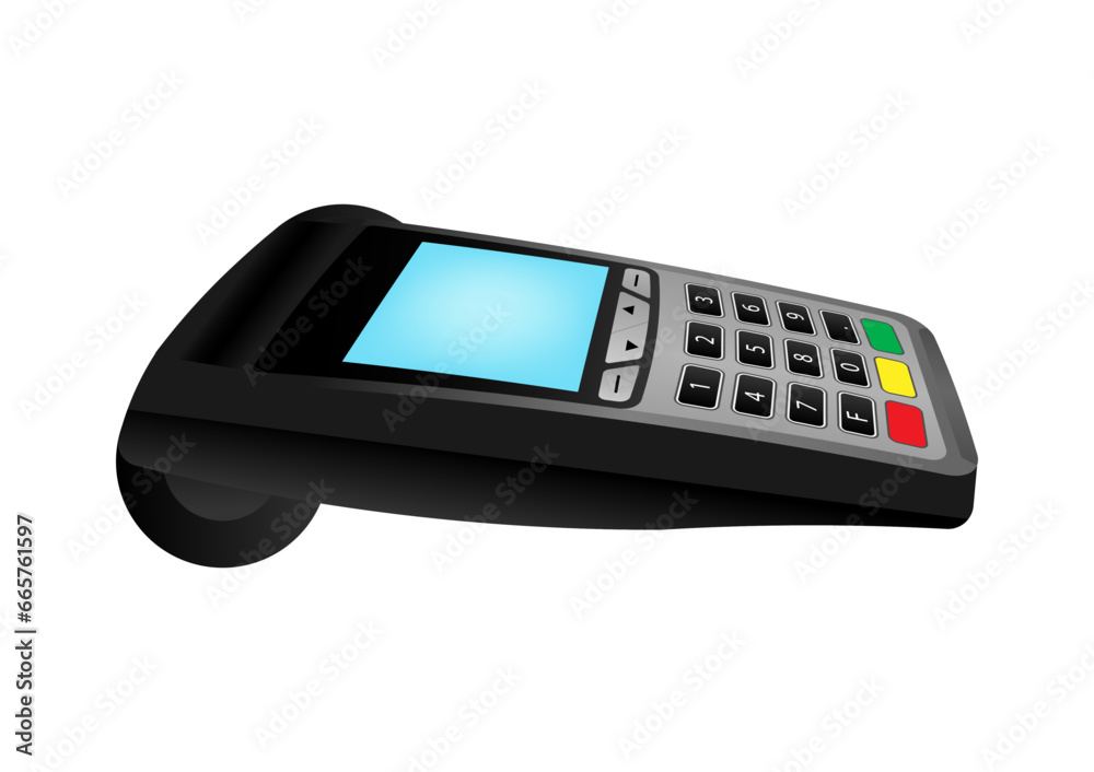 POS - Point of Sale Terminal, Credit Card Reader Machine or Payment Machine for Credit Card. Vector Illustration. POS - Point of Sale Terminal, Credit Card Reader Machine or Payment Machine for Credit Card. Vector Illustration.