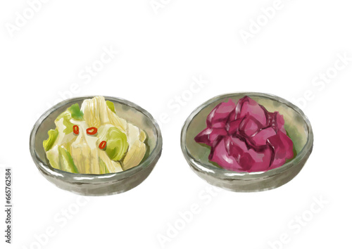 Obraz w ramie 手描きのお漬物01_1