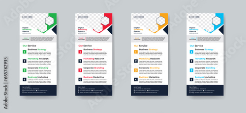 Modern creative corporate business dl flyer or rack card layout concept background flyer brochure cover template for grow up your business to the next level