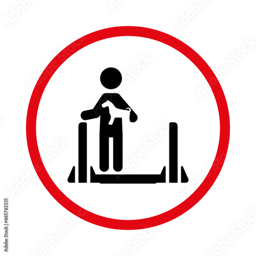 Proper transportation of dogs on the escalator. EPS10