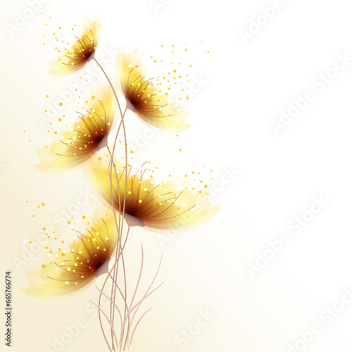vector background with sunflowers