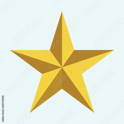 3d metal gold star