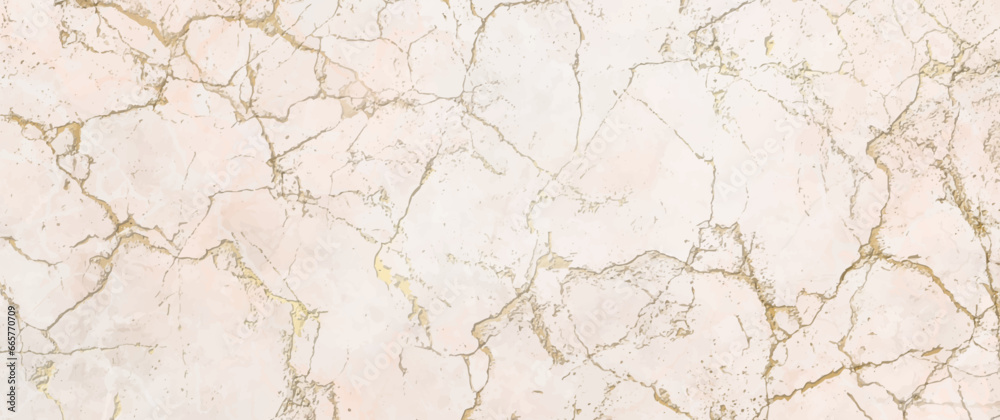 Pink and gold marble vector texture background for cover design, poster, flyer, cards and design interior. Stone natural texture. Tile. Floor. Wall. Hand-drawn elegant golden luxury illustration.	