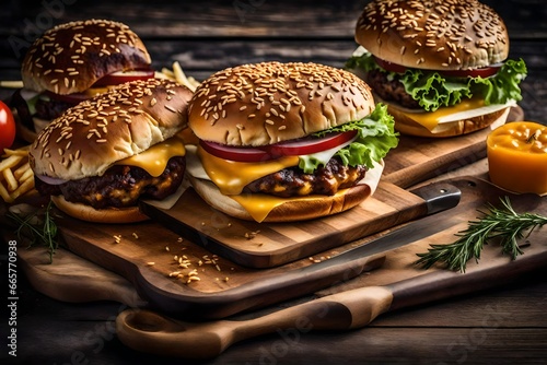 burger and fries