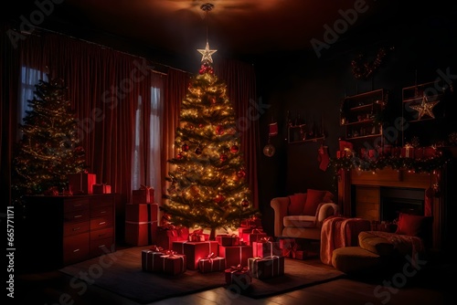 christmas tree in the restaurant