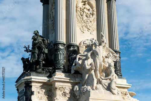 Beautiful monument of the Retiro park in Madrid