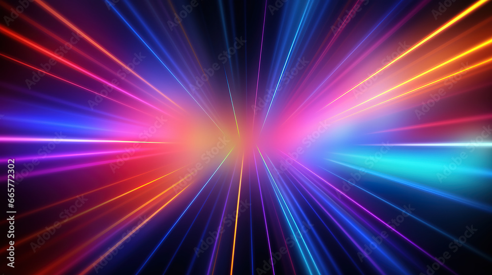 abstract background with rays, 3d rendering, abstract neon background with ascending pink and blue glowing lines.