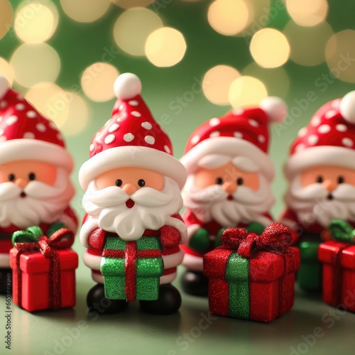 christmas tree gifts santa claus toys decorations background for social media post and banners