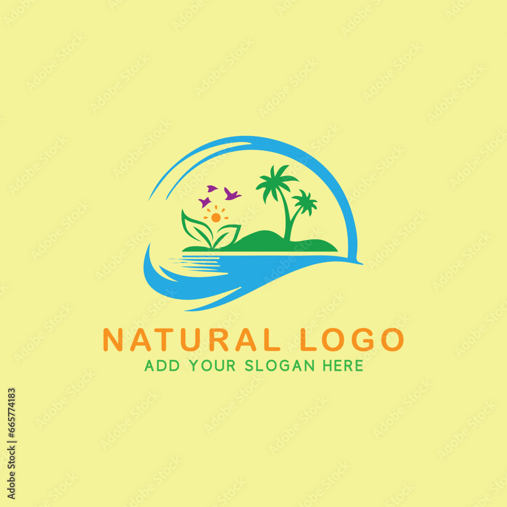 ecology natural logo design vector