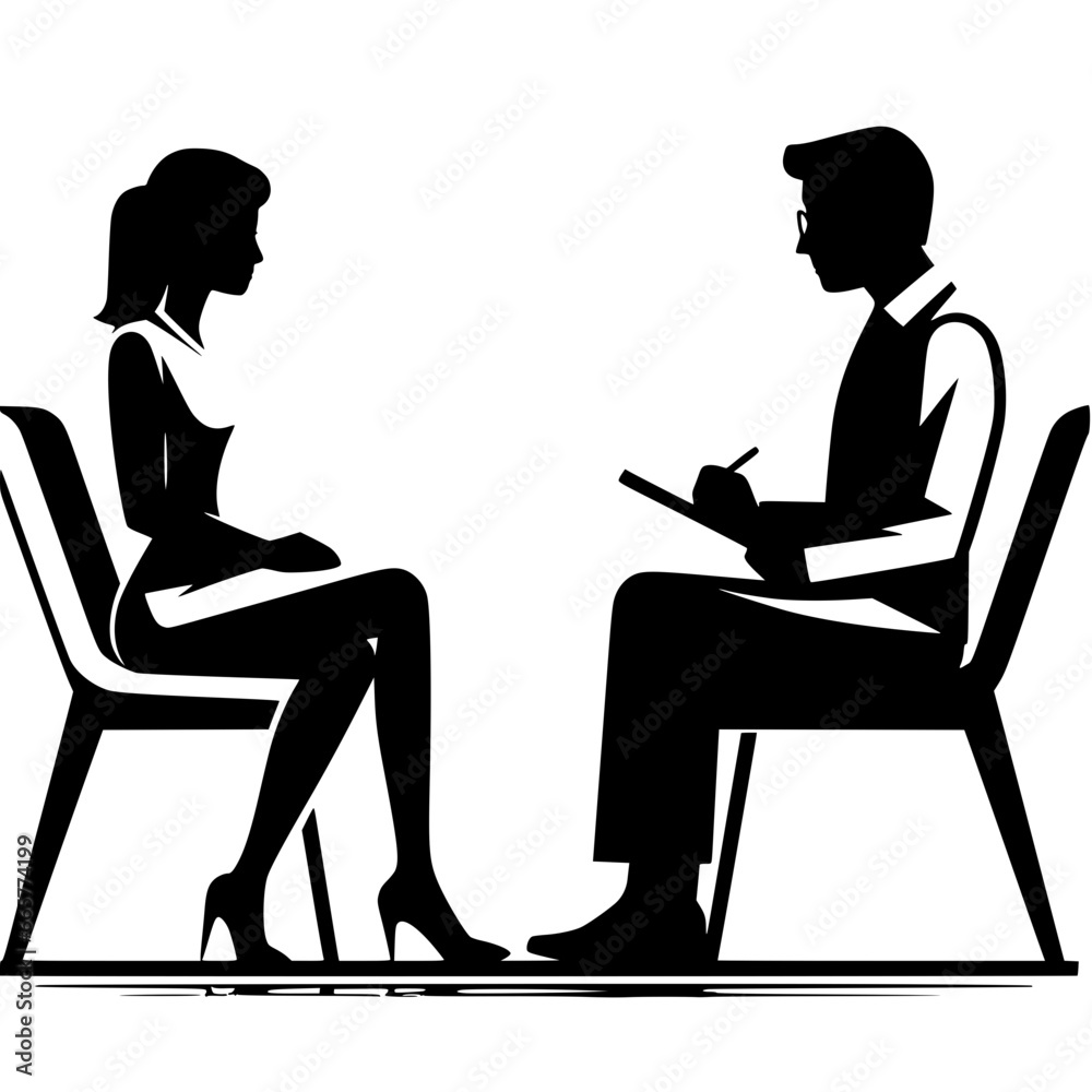 Two people discussing with each other in a sit down session