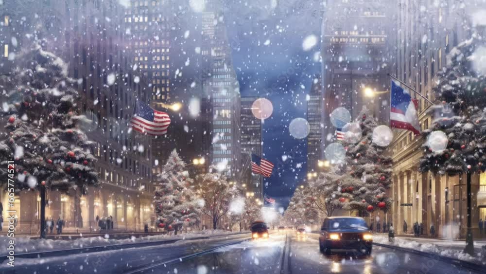 City square adorned with festive Christmas tree and glowing ornaments. Winter cityscape and festivity. City square adorned with festive Christmas tree and glowing ornaments. Winter cityscape and festivity.