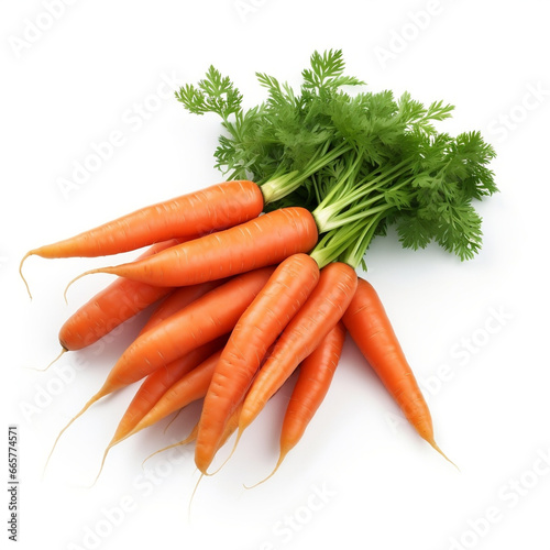 Heap of carrots isolated on white background