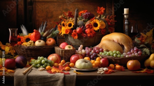 Thanksgiving decorative backgrounds with clipart elements that capture the essence of the holiday season, from turkeys to pumpkins, leaves, and more.