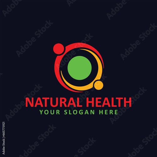 natural health care logo design vector
