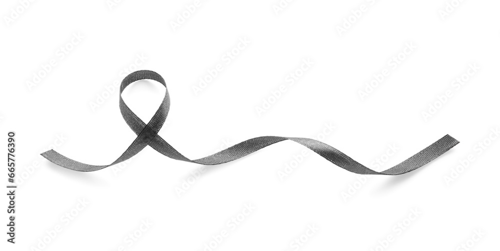 Black funeral ribbon on white background Black funeral ribbon on white background