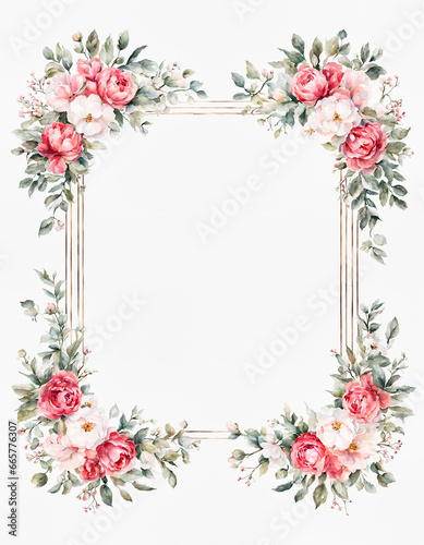 empty roses flowers frame mockup with copy space