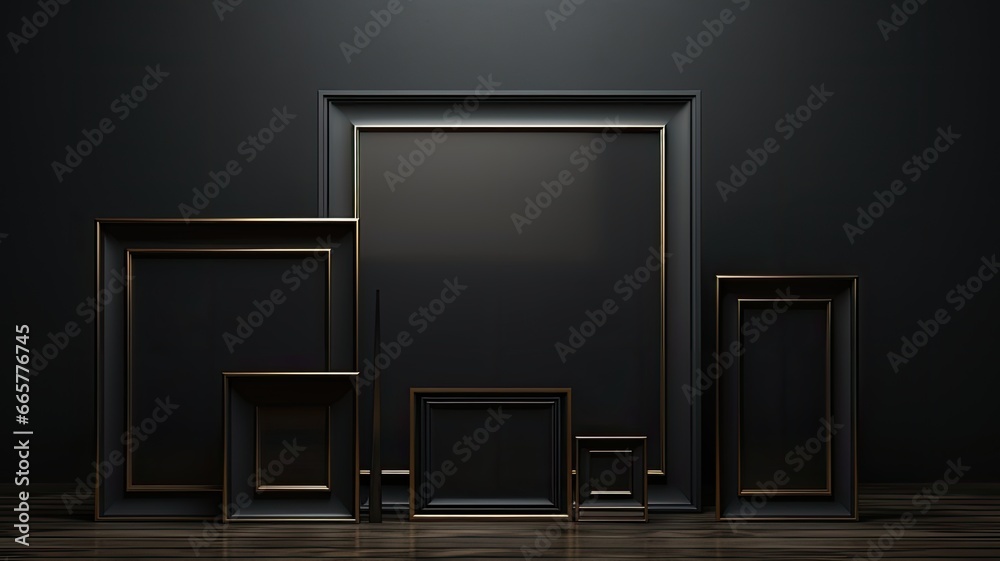 an elegant black frame, perfectly suited for Black Friday promotions, set against a sleek black background. an elegant black frame, perfectly suited for Black Friday promotions, set against a sleek black background.