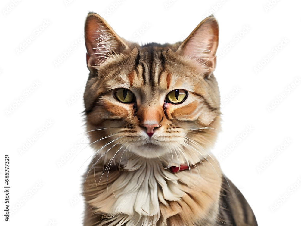 Obraz premium Domestic Cat on Isolated Background - Charming Pet Photography