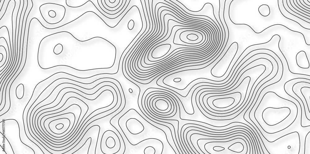 Contour map background. Vector geography scheme and terrain. Topography grid map. Stylized topographic contour map. Geographic line mountain relief. Abstract lines or wavy backdrop background.