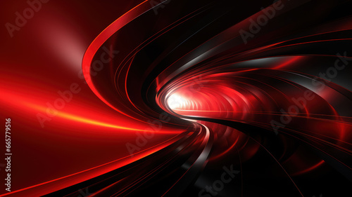 Energetic Red and Black Abstract Tunnel