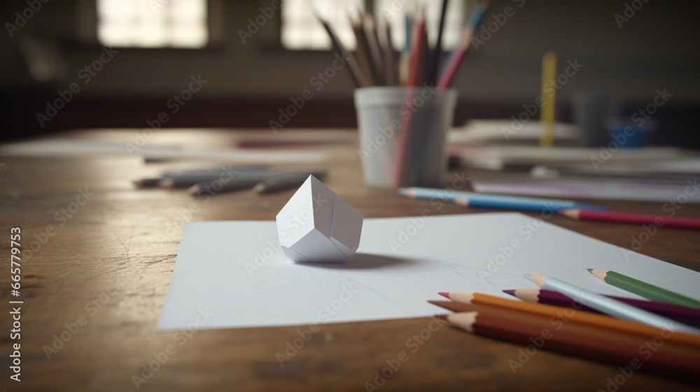 photo of paper and pencil on wooden background photo of paper and pencil on wooden background