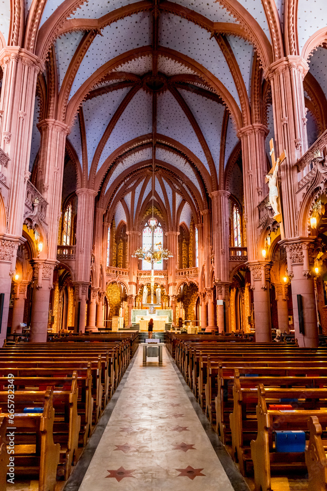 Basilique NotreDame de l'Assomption de Neuchâtel en Suisse Stock Photo