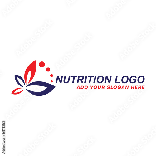 dieting nutrition logo design vector