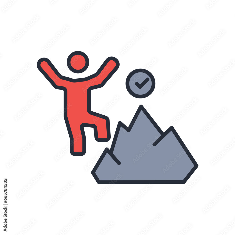 achieve icon. vector.Editable stroke.linear style sign for use web design,logo.Symbol illustration.