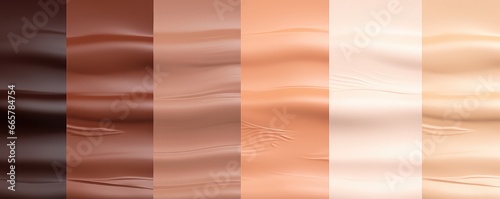 Aigenerated Gradient Smears Featuring Different Skin Tone Foundations
