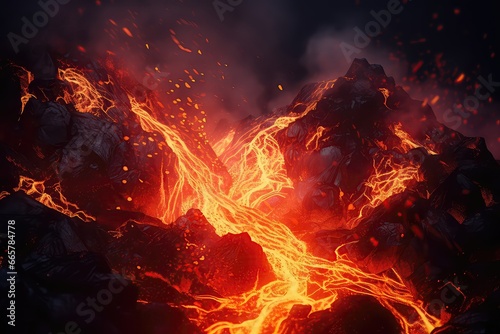 Aigenerated Image Of Dangerous Magma Manifestations