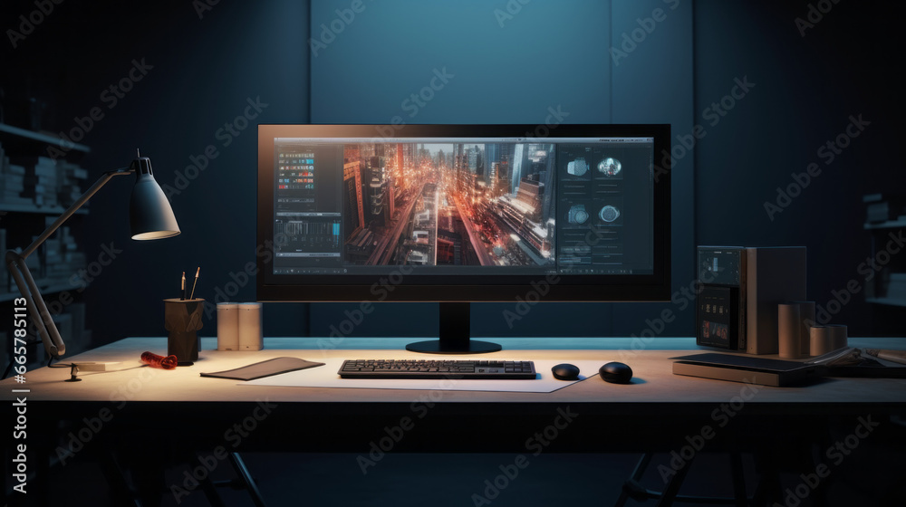A large touchscreen monitor rests atop a desk, its surface responding to the lightest of touches A large touchscreen monitor rests atop a desk, its surface responding to the lightest of touches